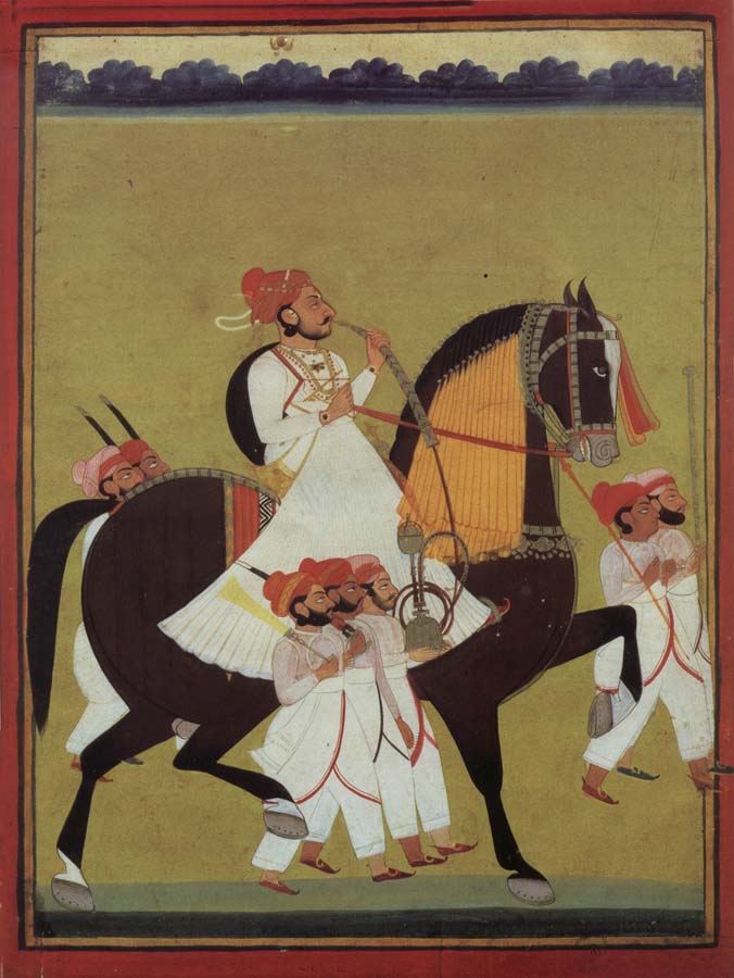 India Kumbhawat Kesari Singh to Prerd, a hookah smoking and accompanies of its servant shafts, Jodhpur